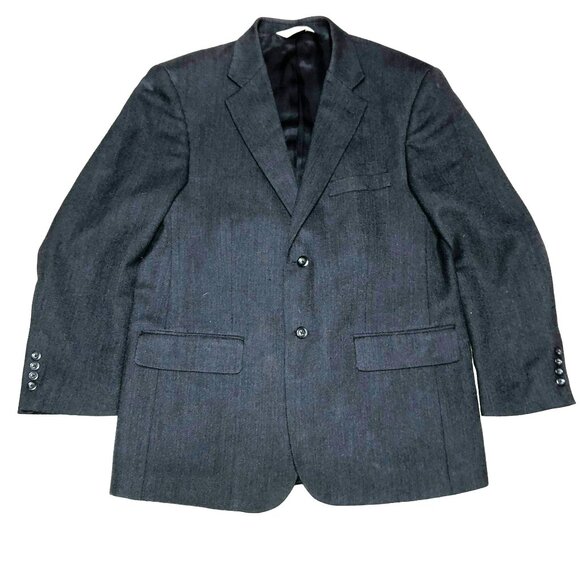 PRONTO UOMO LAMBS WOOL SPORT COAT SZ 40S BLACK LINED STRUCTURED 100% WOOL MENS - Picture 1 of 7